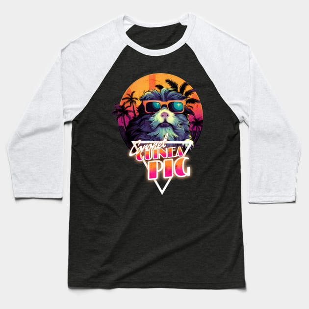 Retro Wave Coronet Guinea Pig Miami Shirt Baseball T-Shirt by Miami Neon Designs